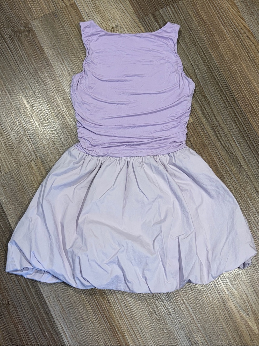 Amazon Lilac Sleeveless Ruched Bodice Mini Dress